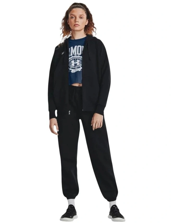 Rival Fleece Full Zip Hooded Jacket in Black image 3