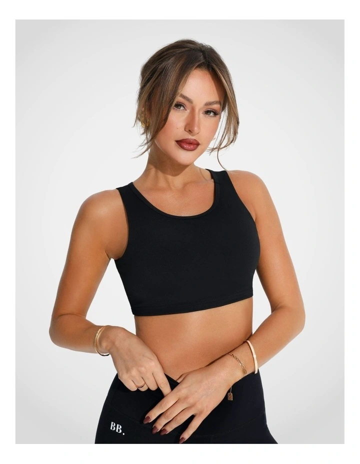 Essential Easy Backless Crop Top in Black image 1