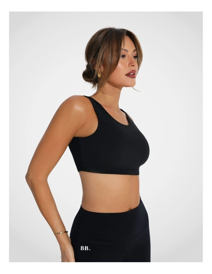 Essential Easy Backless Crop Top in Black image 3