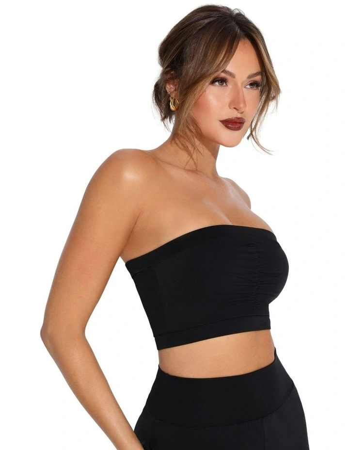 The + Bandeau Bra in Black image 3