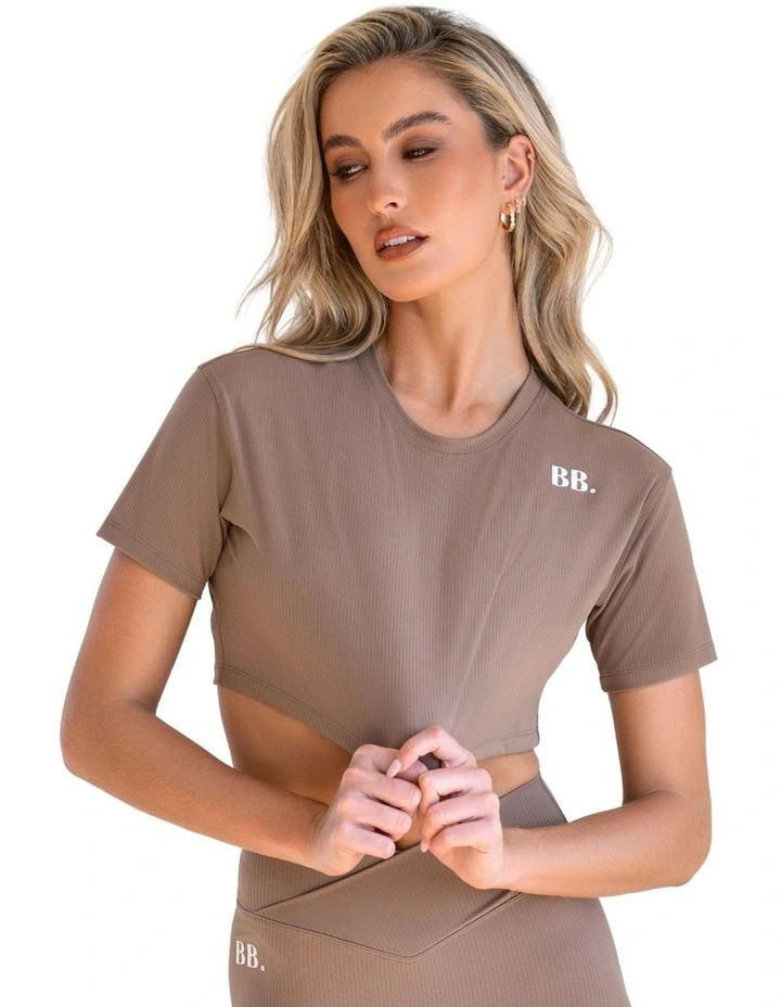 Everyday Dri-Fit Cropped T-shirt in Tan image 1