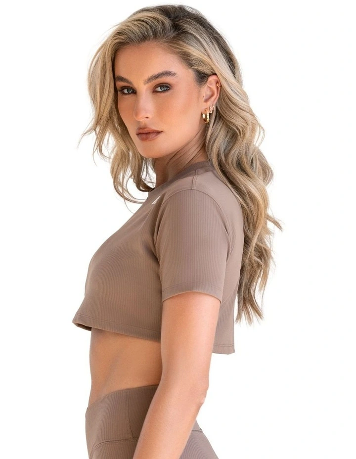 Everyday Dri-Fit Cropped T-shirt in Tan image 3