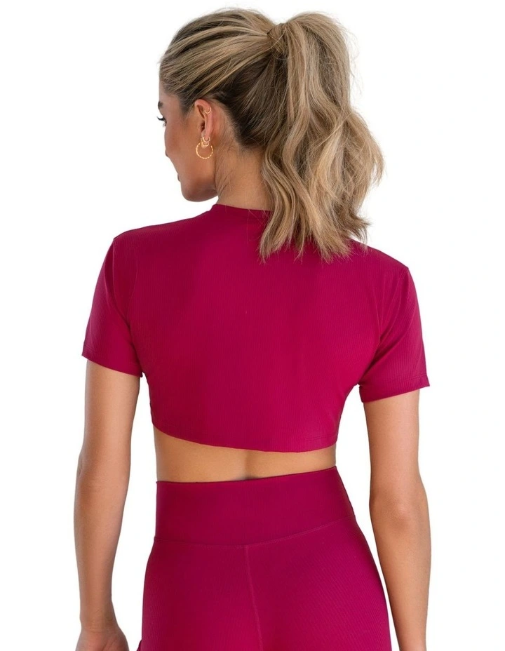 Everyday Dri-Fit Cropped T-Shirt in Raspberry image 2