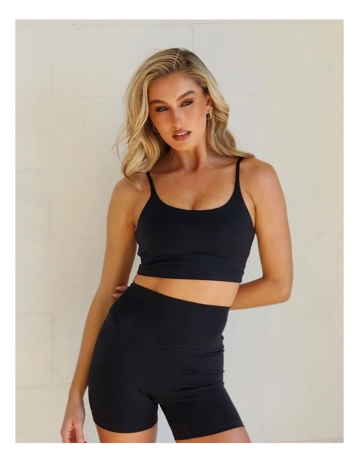 Sculpting + Cropped + Cami + in Black image 4