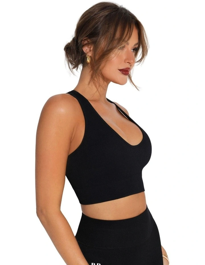 Ribbed Racer in Black image 3