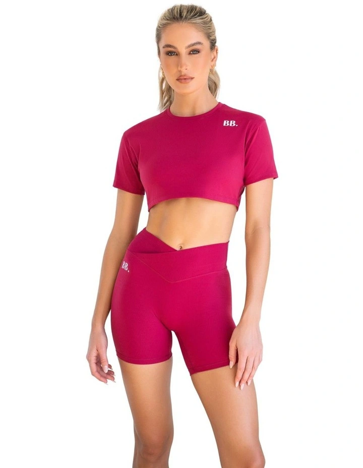 Everyday Dri-Fit Crossover Shorts in Raspberry image 3