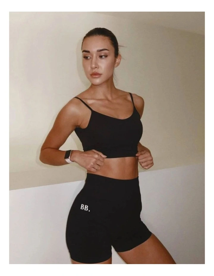 Backless Cropped Cami in Black image 6