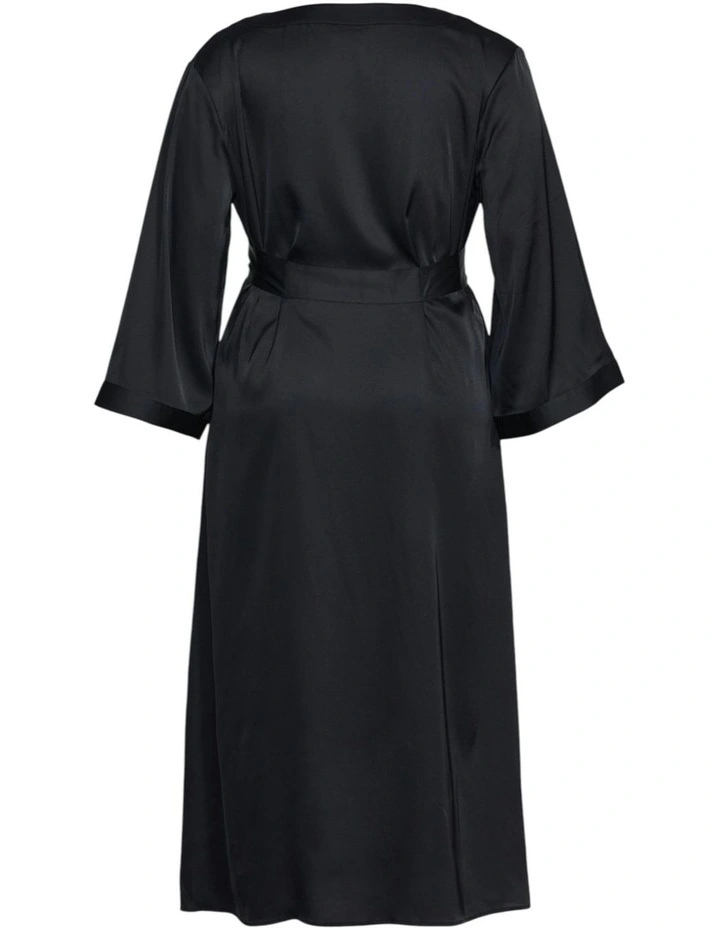 Long Satin Wrap in Black image 5