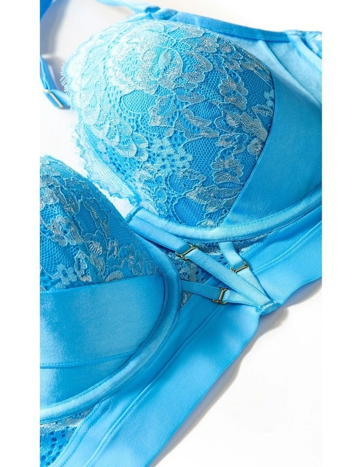 Alexis Contour Longline Bra in Turquoise image 5