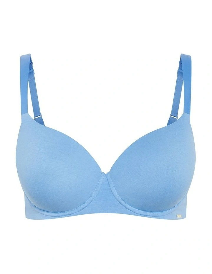 Smooth And Chic Cotton T-shirt Bra in Blue Topaz image 3