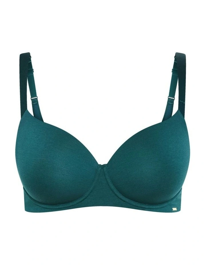 Plus Size Smooth & Chic Cotton T-Shirt Bra in teal image 3