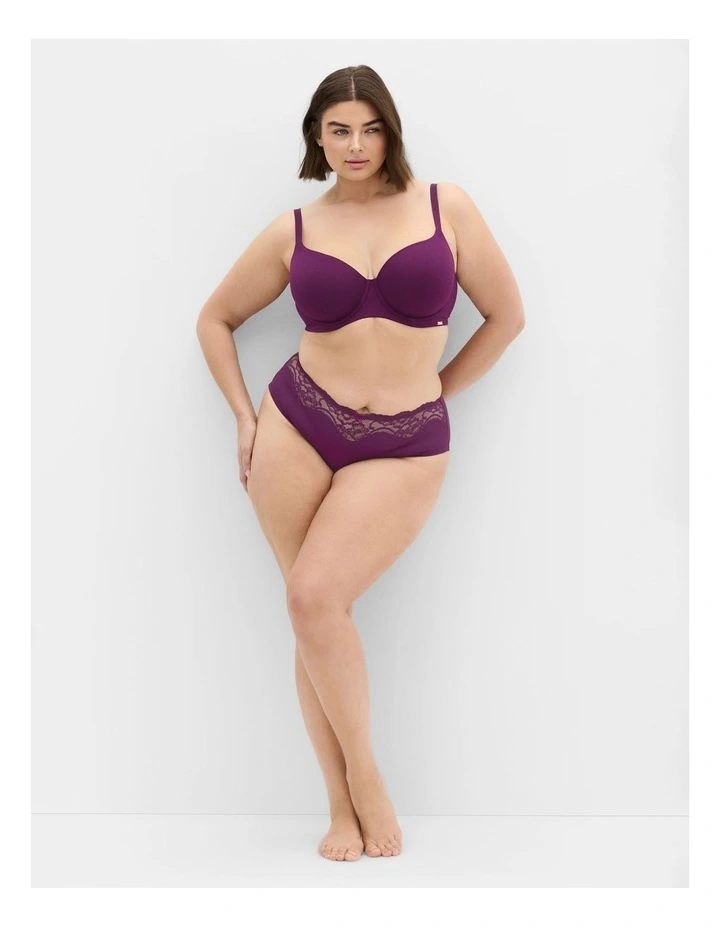 Smooth And Chic Cotton T-shirt Bra in Purple Iris image 1