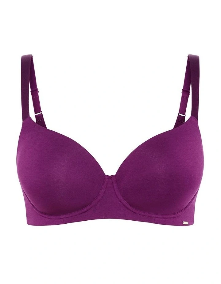 Smooth And Chic Cotton T-shirt Bra in Purple Iris image 3