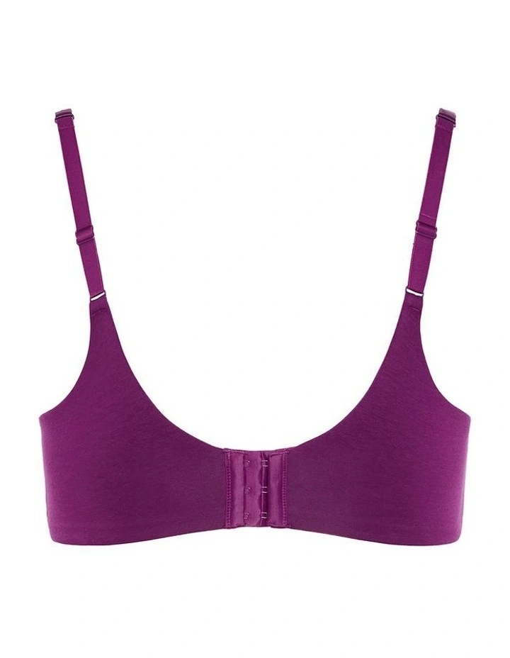 Smooth And Chic Cotton T-shirt Bra in Purple Iris image 4