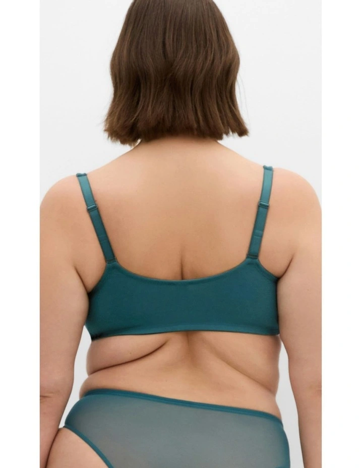 Smooth And Chic Cotton Front Close Push Up Bra in Deep Teal image 7