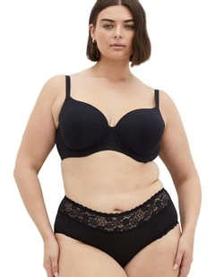 Smooth And Chic Cotton T-shirt Bra in Black