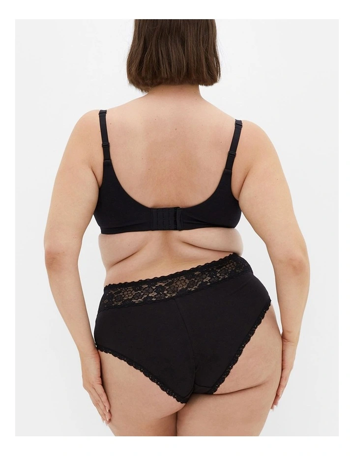 Smooth And Chic Cotton T-shirt Bra in Black image 2