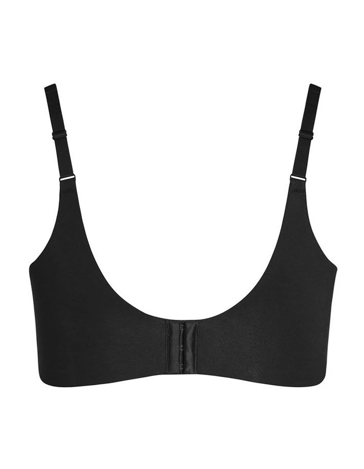 Smooth And Chic Cotton T-shirt Bra in Black image 4