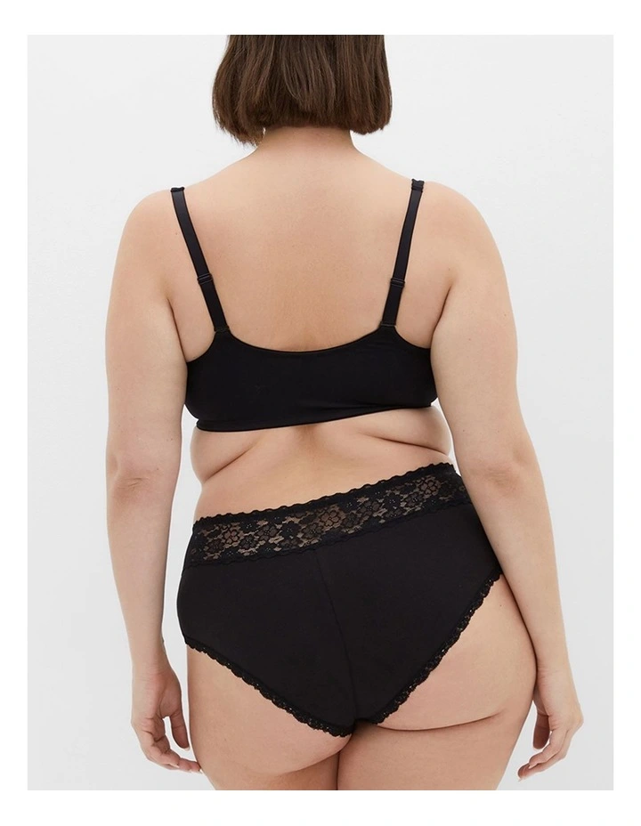 Smooth And Chic Cotton Front Close Push Up Bra in Black image 2
