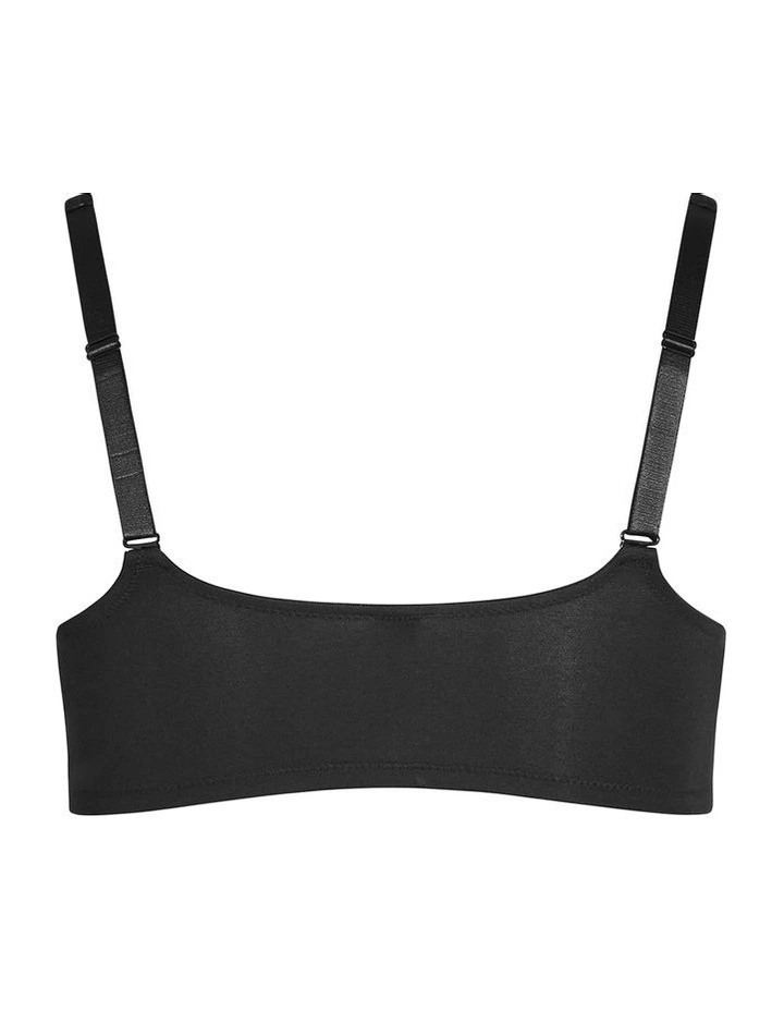 Smooth And Chic Cotton Front Close Push Up Bra in Black image 4