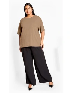 Oversized Crew Neck Tee in Taupe