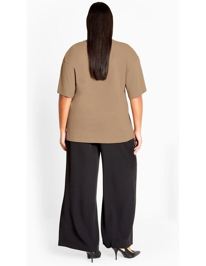 Oversized Crew Neck Tee in Taupe image 2