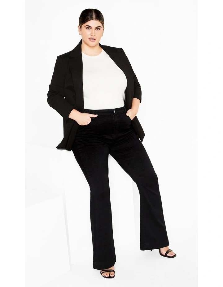 Asha Fit Jasmin Flare Jeans in Black image 3