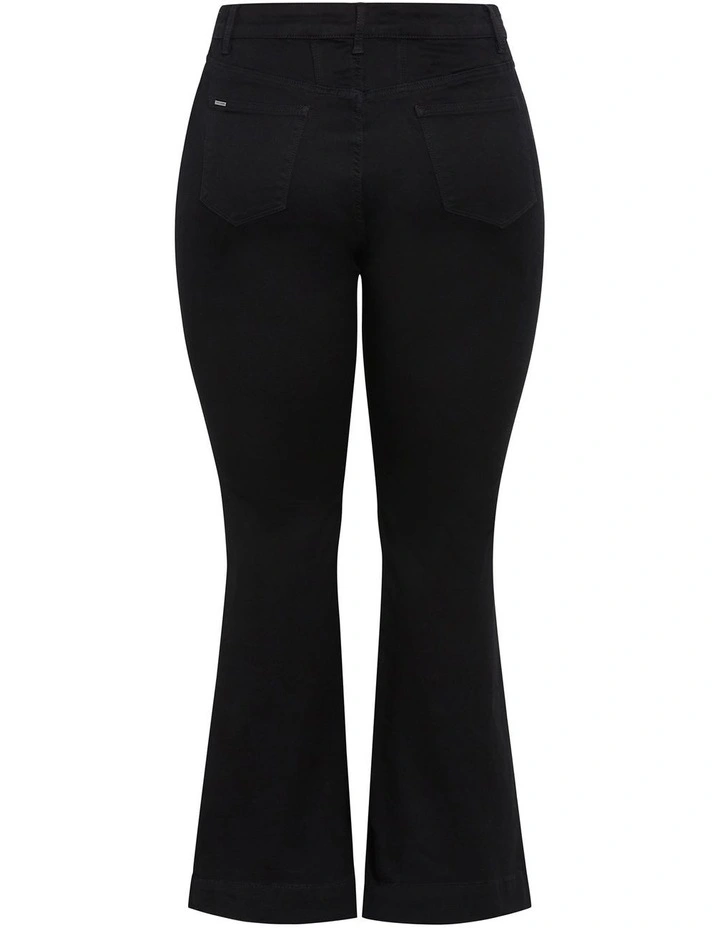 Asha Fit Jasmin Flare Jeans in Black image 5