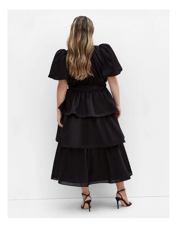 Heavenly Ruffle Maxi Dress in Black image 2