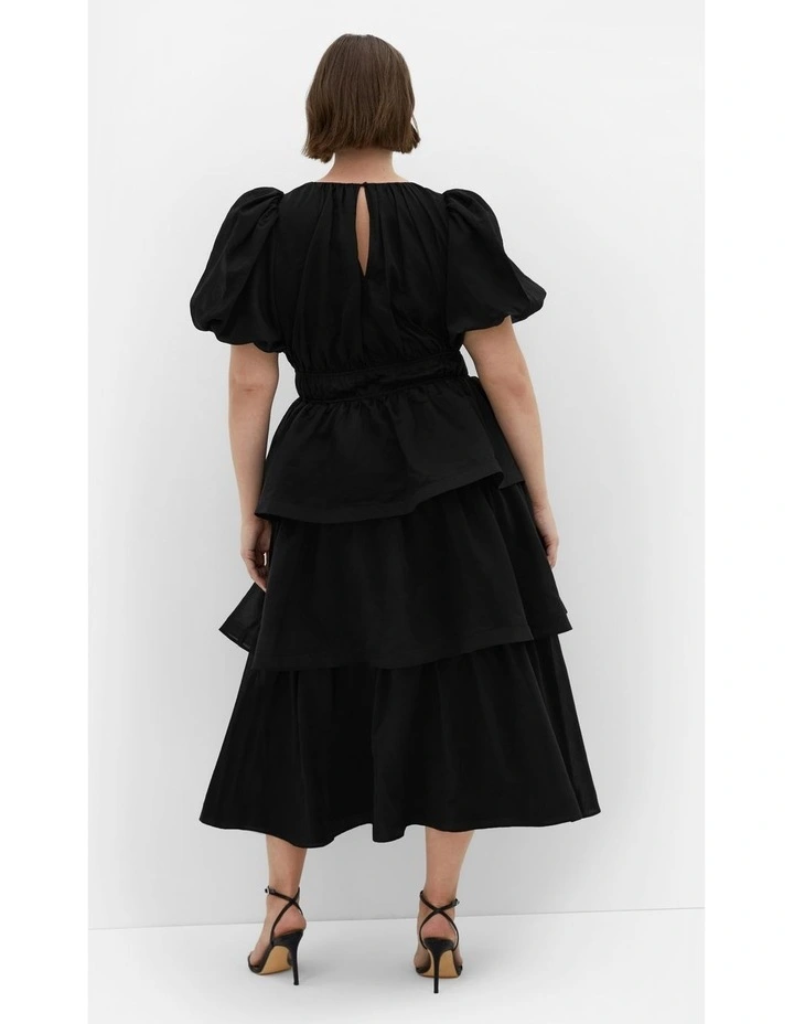 Heavenly Ruffle Maxi Dress in Black image 5