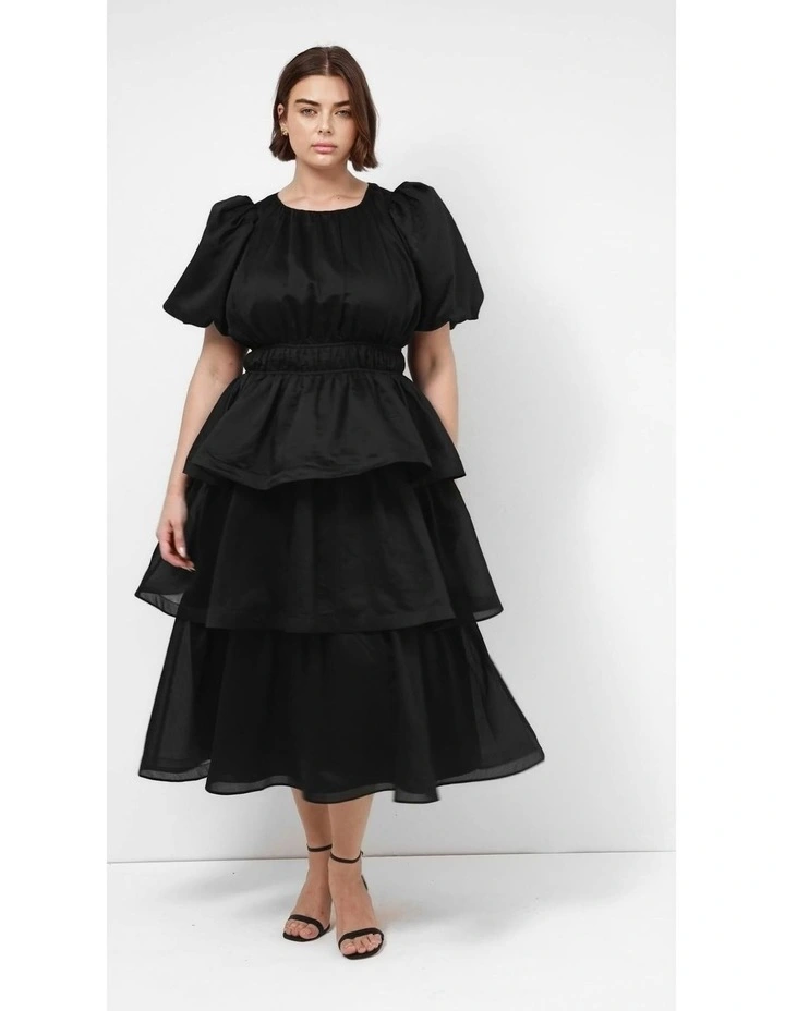 Heavenly Ruffle Maxi Dress in Black image 6