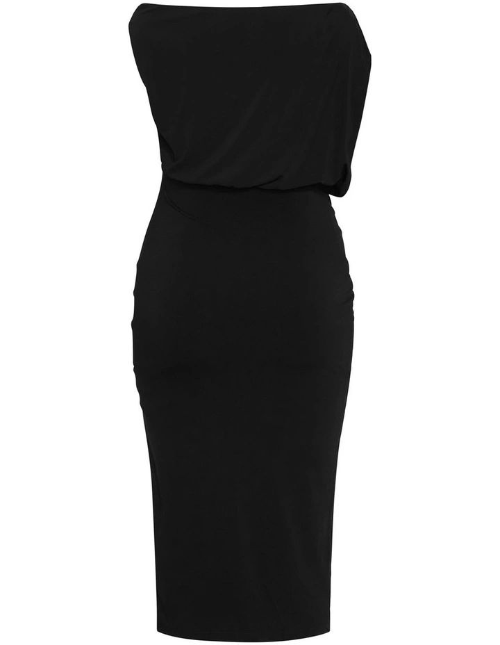 Palmer Tie Front Midi Dress in Black image 6