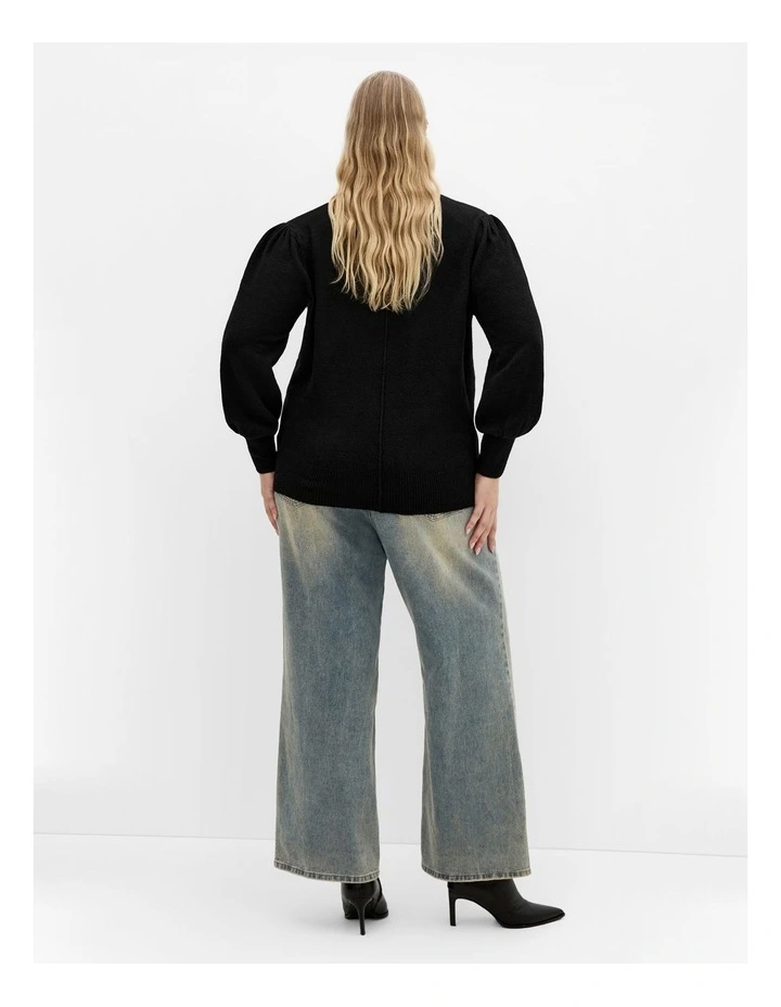 Ivana Knit Jumper in Black image 2