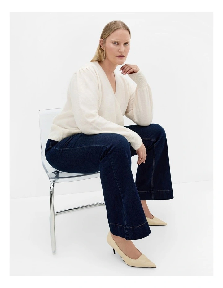 Plus Size Ivana Knit Jumper in cream image 1