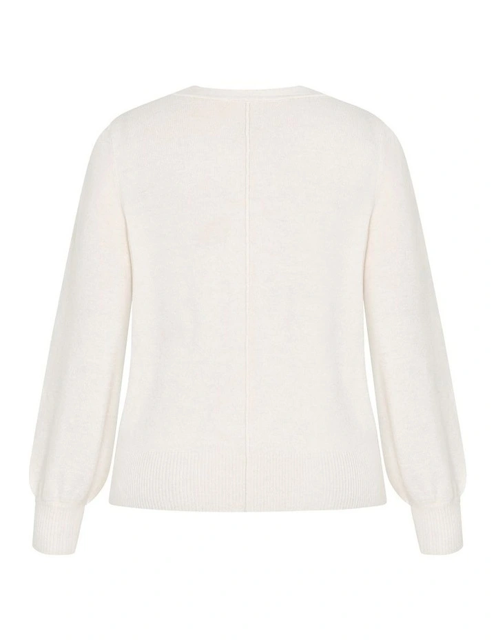 Plus Size Ivana Knit Jumper in cream image 4