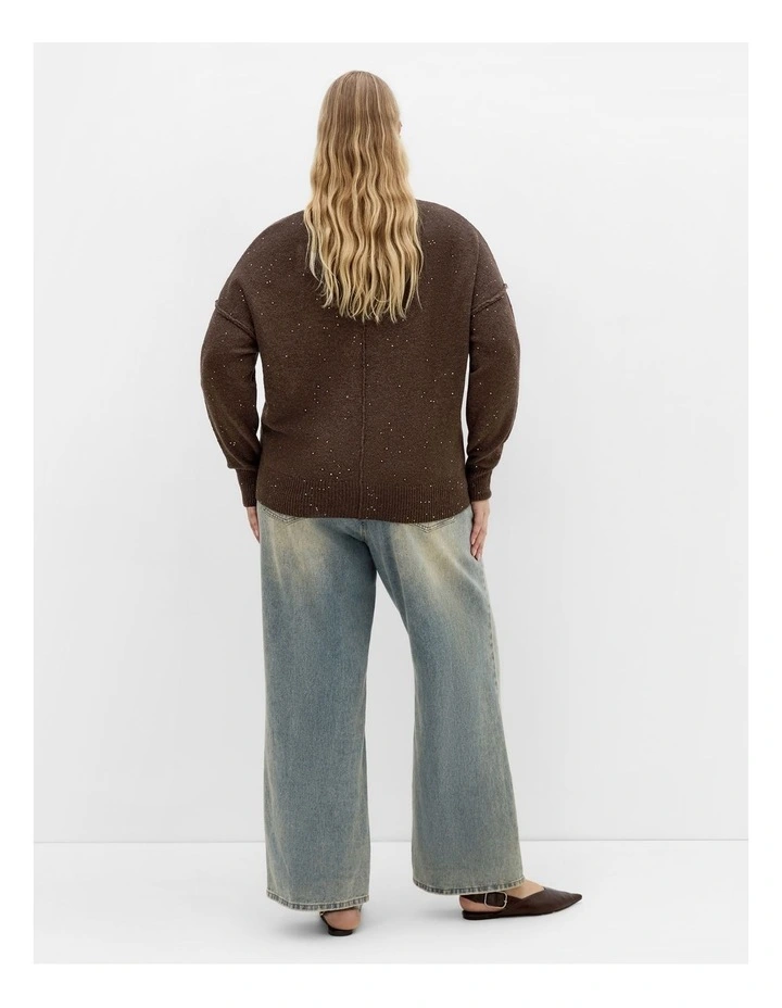 Lottie Knit Jumper in Brown image 2