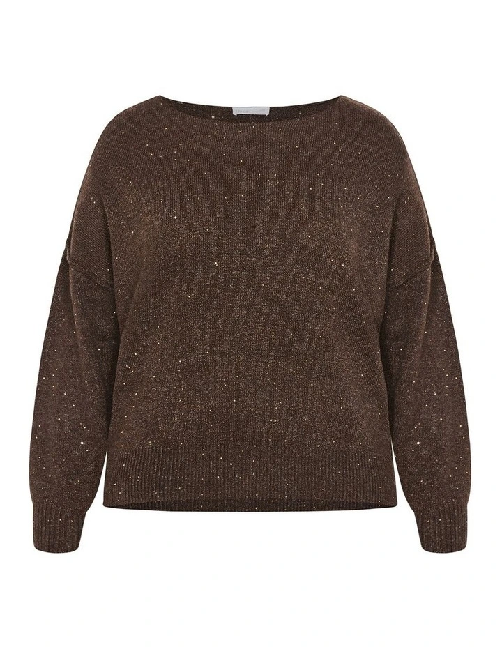 Lottie Knit Jumper in Brown image 3