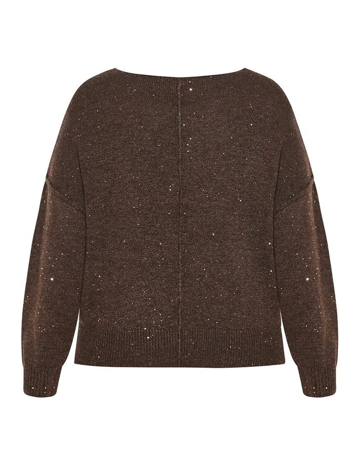 Lottie Knit Jumper in Brown image 4