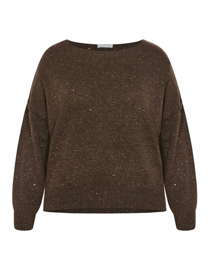 Lottie Knit Jumper in Brown image 5