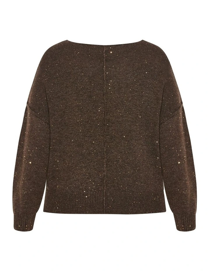 Lottie Knit Jumper in Brown image 6