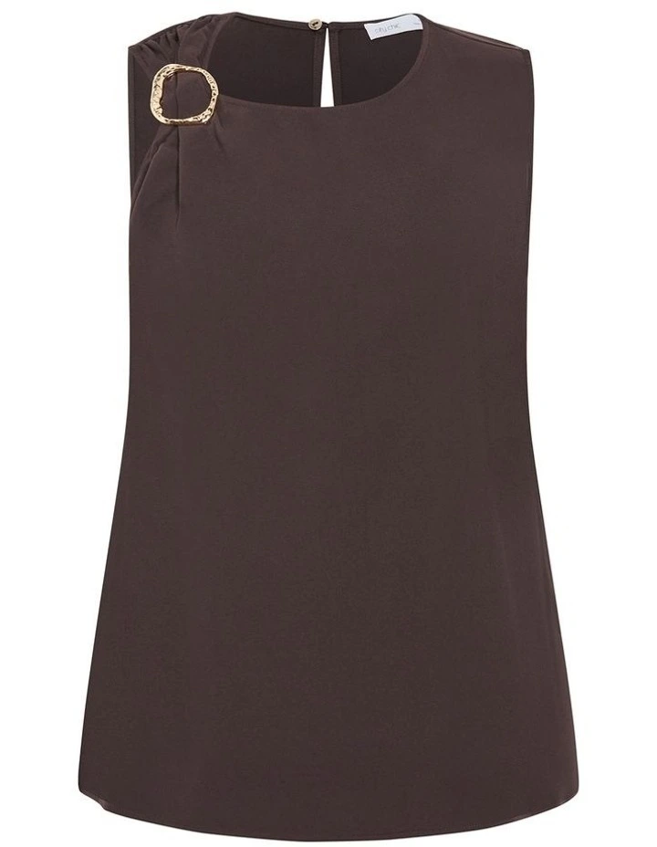 Kehlani Sleeveless Top in Brown image 3