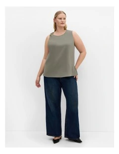 Kehlani Sleeveless Top in Dark Sage