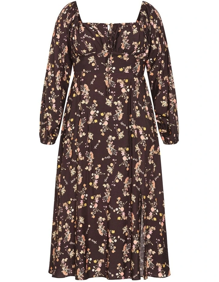 Abbigail Long Sleeve Print Maxi Dress in Cocoa image 3