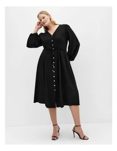Kristina Midi Dress in Black