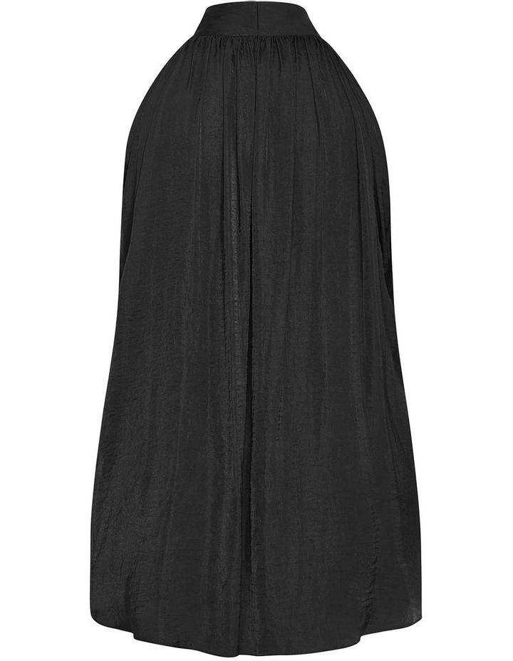 Delaney Neck Tie Top in Black image 4
