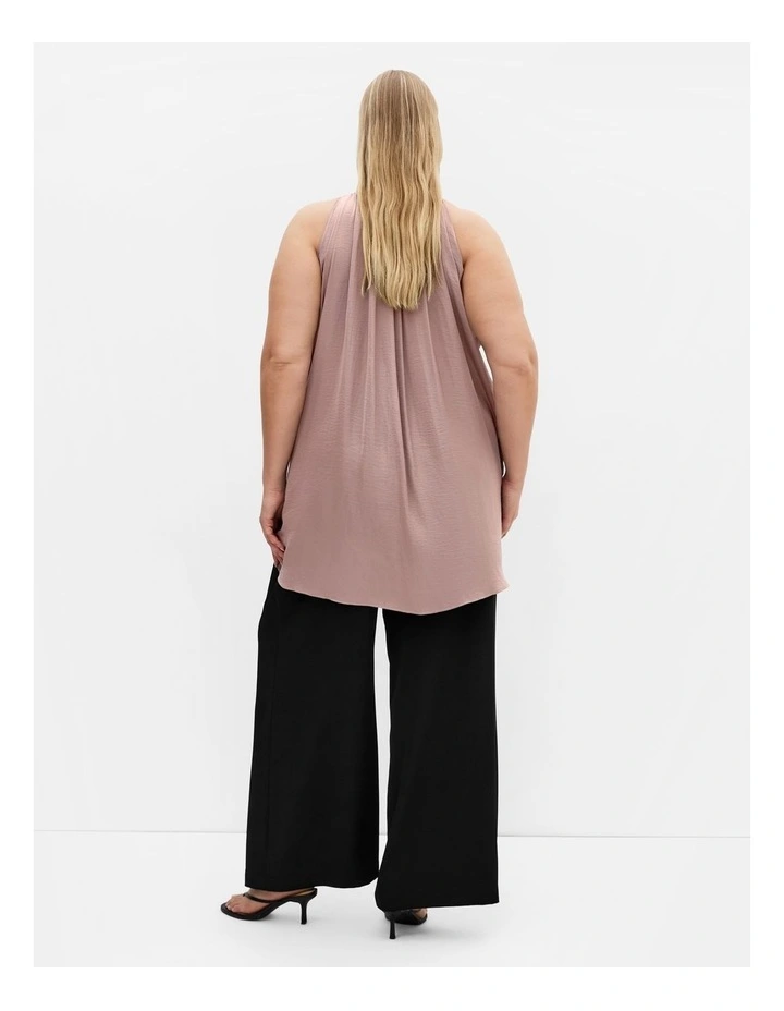 Delaney Neck Tie Top in Brown image 2
