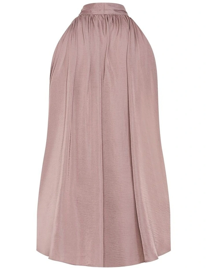 Delaney Neck Tie Top in Brown image 4