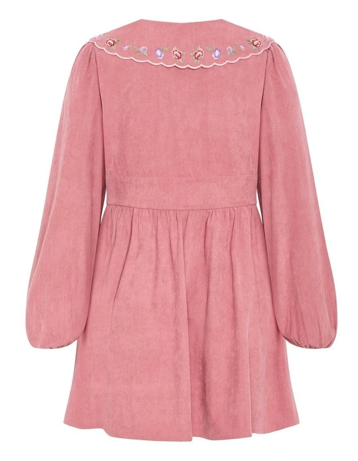 Bethanie Corduroy Mini Dress in Dusty Pink image 5