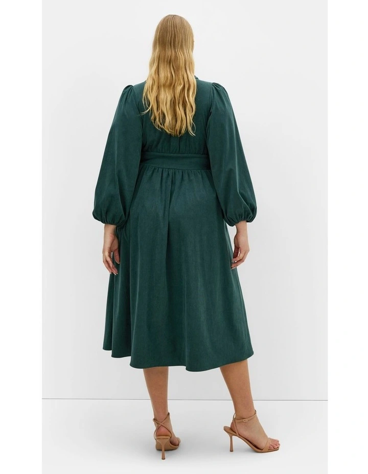 Daize Corduroy Midi Dress in Emerald image 2