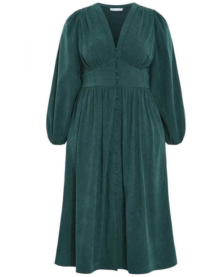 Daize Corduroy Midi Dress in Emerald image 4